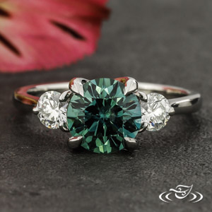 Green stone shop wedding rings